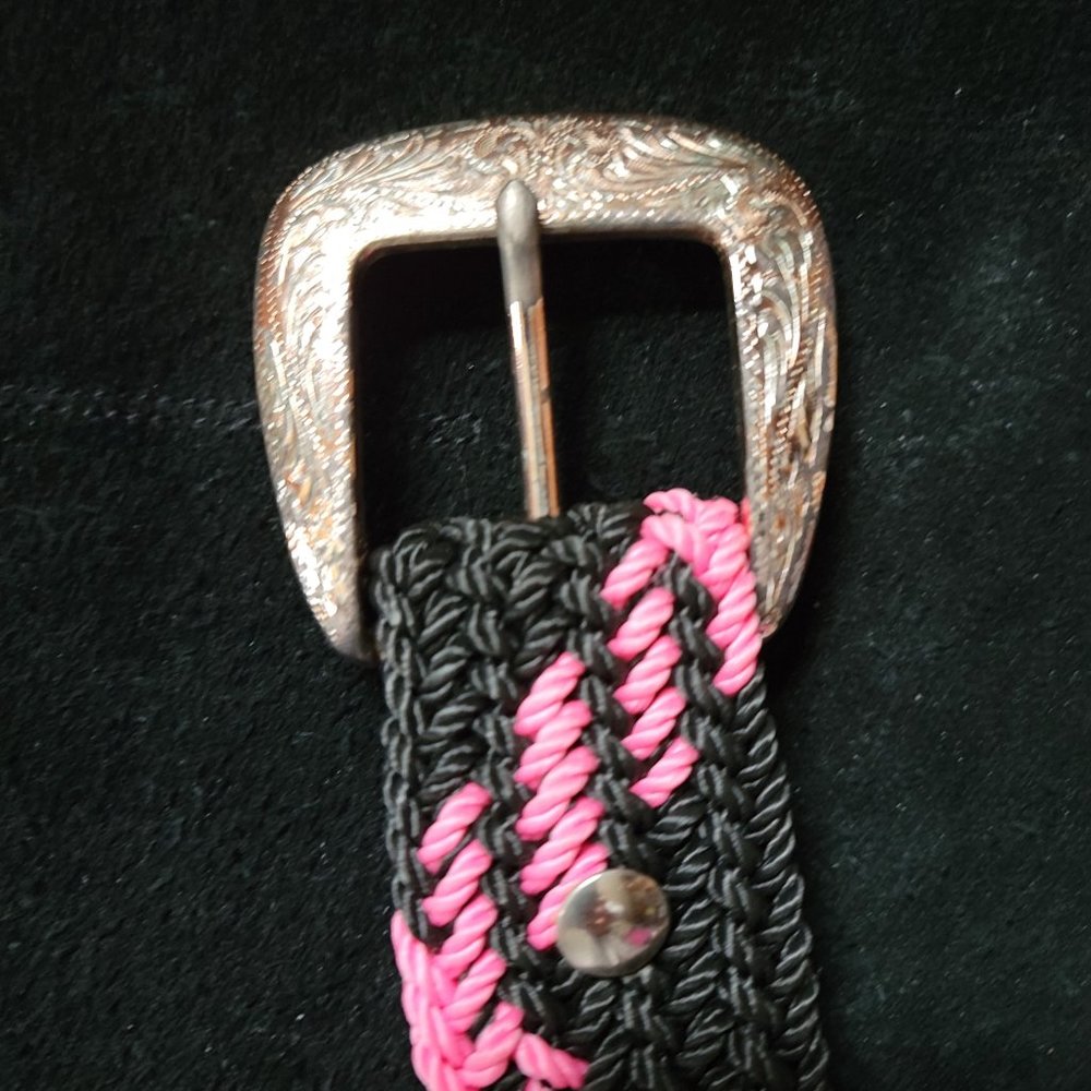 Pink and Black Braided belt - Picture 5 of 5